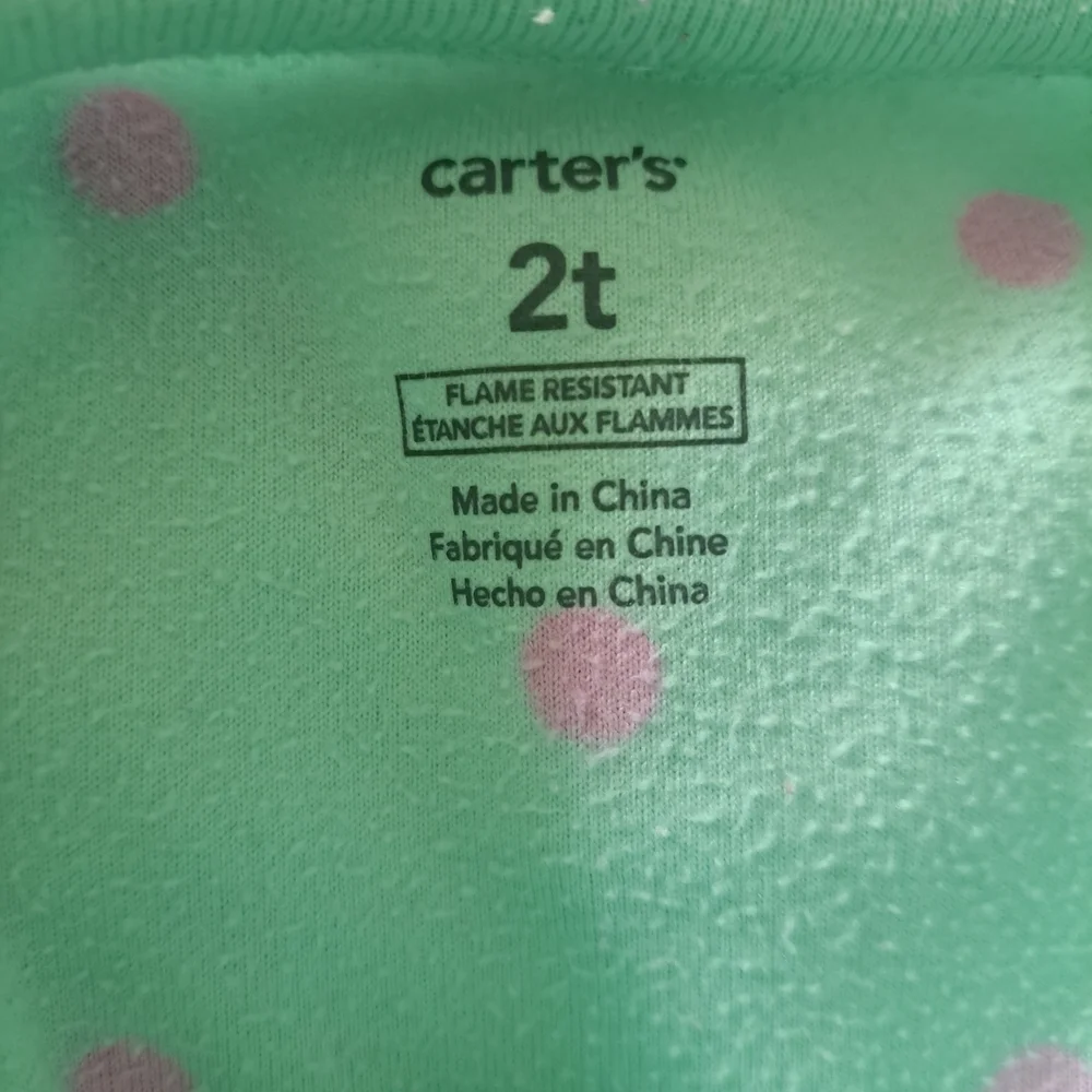 Carter’s Toddler Girls 2T Fleece Footed Pajamas – Lot of 2